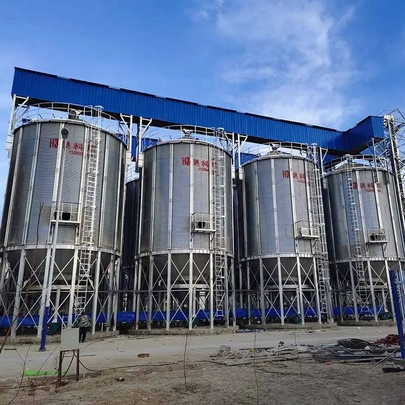 Silo biji baja Hopper 500t dengan alas bedak beton