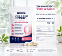 OEM ODM 120 capsules de D-Chiro-Inositol 99% certifiées végétaliennes et halal, marque privée MYO, pour adultes - Équilibre hormonal et soutien de la fertilité