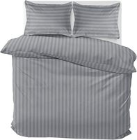 Drap de lit d'hôtel en satin de coton Queen King Twin Size Parure de lit confortable de luxe à rayures de couleur personnalisée avec 2 taies d'oreiller