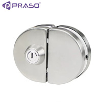 Cerradura de puerta de vidrio templado de seguridad Cerradura de puerta de vidrio sin marco Accesorios de puerta de vidrio templado comercial