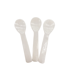 Cucchiai a Specchio in Madreperla Naturale di Lusso Artigianali, Ecologici, Lavabili in Lavastoviglie, Design Minimalista, Bianchi, per Spezie e Caffè - Product Image 2