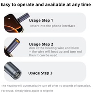 Briquet miniature de type C, briquet coupe-vent, allumeur de fumée extérieur, adaptateur USB-C, adaptateur de sécurité