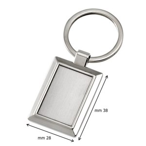 Porte-clés en acier inoxydable avec plaque rectangulaire brillante pour un usage quotidien - Product Image 2