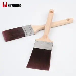 צבע מברשת עם רך סגול ארוך שיער עץ ידית עבור רהיטים