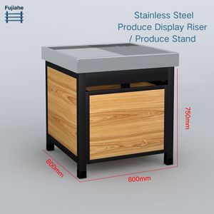 Exhibidor de Productos Frescos de Acero Inoxidable, Mostrador Comercial de Dos Niveles para Supermercado, <span class=keywords><strong>Carnicería</strong></span>, Charcutería y Panadería - Product Image 5