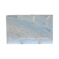 Dalles de marbre bleu populaires, luxe bleu ciel nuage blanc pour la décoration de panneaux muraux intérieurs en marbre