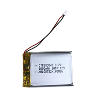 Vente en gros d'usine OEM/ODM, cellule Li-ion à faible résistance interne, batterie au lithium 3,7 V 803040 1000 mAh pour équipement médical