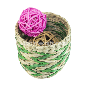Set of 3 Multifunctional <b>Stainless</b> <b>Steel</b> Seagrass Storage Baskets Multicolor Sedge <b>Bin</b> Planter Vietnam Wholesale - Product Image 2