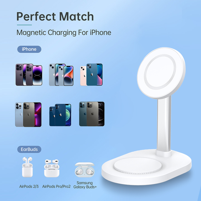 2 in 1 Wireless Charging Phone Holder & Laptop Magnetic Charger with PD 3.0 OTP Protection Recycled Material