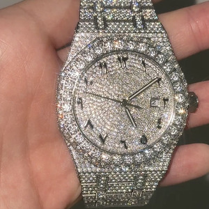 Ventes directes d'usine brillant <span class=keywords><strong>test</strong></span> de réussite verre saphir Moissanite montre mécanique cadran arabe noir montre-bracelet étanche pour hommes - Product Image 2