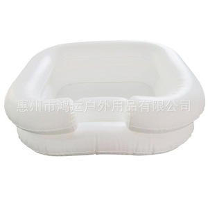 PVC Air Blown Shampoo <b>Basin</b> 50x50cm Portable With Water Delivery Bag White Irregular Shape Swimming Supplies - Product Image 5