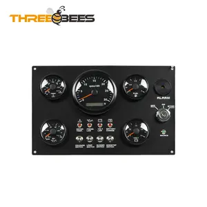 Set schwarz 5 Messgeräte Multifunktions-Dieselmotor Instrument Marine Gauge Panel CG-YS-001