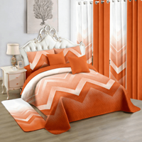 Ensemble de literie rayé 12 pièces avec rideaux assortis, drap de lit floral taille King avec taie d'oreiller pour chambre à coucher