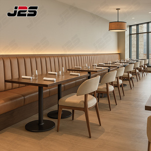 Nội thất nhà hàng hiện đại bằng gỗ nguyên khối bọc vải, ghế nhà hàng gỗ lưng cong dành cho các dự án thương mại - Product Image 2