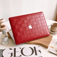 Étui rigide en cuir à carreaux marron imprimé léopard Yihe pour MacBook Air 2022 A2681 Macbook Pro
