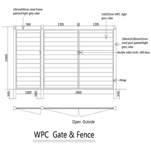 Giá Rẻ PVC Nhựa Gỗ Composite WPC Hàng Rào Màn Hình Panels Với Khung Kim Loại PVC Tay Vịn - Product Image 2