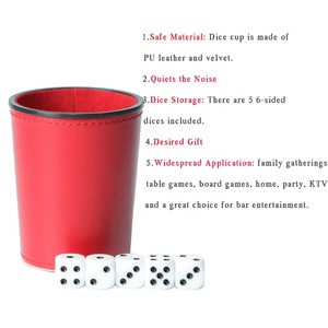 เครื่องปั่นลูกเต๋าพลาสติกเกมไพ่แบคแกมมอนหนังหรูหราออกแบบได้ตามต้องการ - Product Image 2