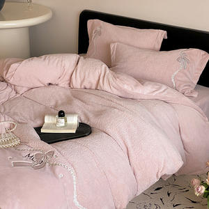 Juego de Funda de Edredón de Lana de Leche Duoximeimiankang, 4 Piezas, Diseño Floral, Ropa de Cama para el Hogar, Cálida para Otoño e Invierno - Product Image 4