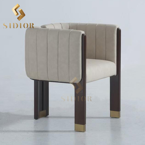 Ý Đồ Nội Thất Thiết Kế Bằng Gỗ Thùng Ghế Ăn Wabi Sabi Rắn Gỗ Da Lộn Nhỏ Bàn Ăn Đặt 4 Chỗ 4 Ghế - Product Image 1