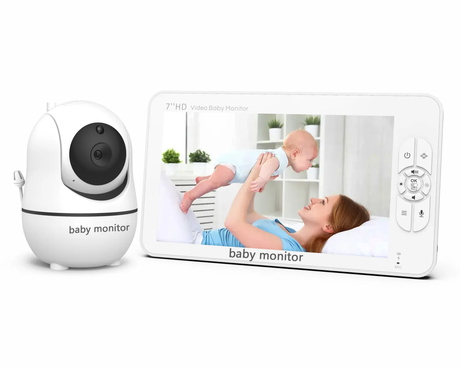 Factory 7 inch LCD Display Screen Wireless Video IR Night Vision Baby Crying Monitor Digital Baby Monitor