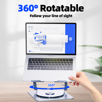 T619G Tablette pliable en gros Tablette de refroidissement pour ordinateur portable avec deux ventilateurs de refroidissement Rotatif RGB Aluminium Support réglable pour ordinateur portable