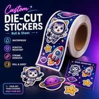 Pegatinas Personalizadas de Dibujos Animados, Calcomanías de Vinilo con Logotipo Personalizado, Pegatinas Impermeables de Forma Irregular para Niños, Regalo de Papelería