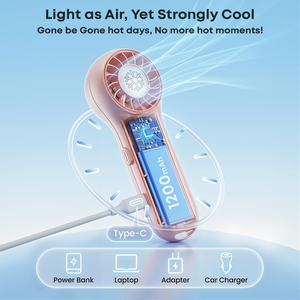 Ventilateur portable rechargeable, pliable, 5V USB, en plastique, trois vitesses, pour la maison, la voiture, l'extérieur, l'hôtel - Product Image 1