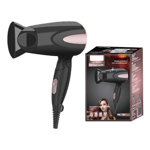 * Sbocco * asciugacapelli professionale 1300W con 2 velocità e temperature con manico pieghevole e gancio per appendere nero rosa- - Product Image 2