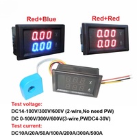 YWS28VA Meteran Ganda Digital Hanya Layar LED 0.28" Pengukur Tegangan Arus Akurasi 1% 0-600V DC14-100V 10-100A -10~50
