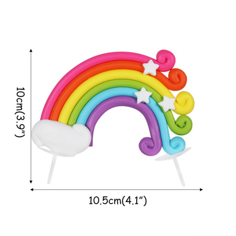Rainbow Unicorn Cake Topper Set - 19PCS Birthday Party Decorations For Kids, Baby Shower & Rainbow Theme