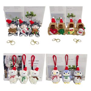 Serie natalizia 4 pollici pinguino <span class=keywords><strong>lucifero</strong></span> capibara Premium peluche bambola portachiavi ciondolo Super morbido orso PP cotone per borse - Product Image 1