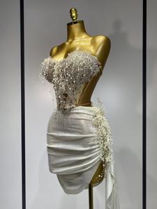 طقم نسائي من قطعتين، شبكي شفاف، أنيق ومثير وفاخر، فستان حفلات أعياد الميلاد والتخرج، زي مسرحي للمغنيات والنوادي الليلية والزوجات الساخنات - Product Image 2