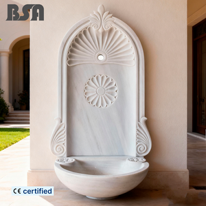<span class=keywords><strong>Fontaine</strong></span> <span class=keywords><strong>murale</strong></span> sculptée à la main en marbre <span class=keywords><strong>de</strong></span> haute qualité, petite et simple, en pierre, pour la décoration <span class=keywords><strong>de</strong></span> villas, manoirs et cours. - Product Image 1