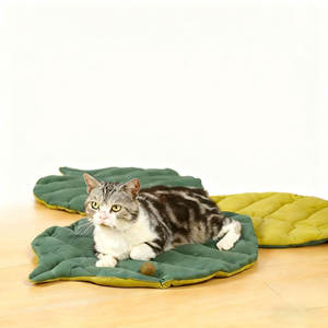 Tapis pour animaux de compagnie Leaf Design-Coussin en coton toutes saisons pour lits de chat et caisses pour chiens - Product Image 1