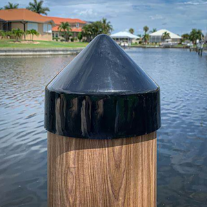 White/Black Color Pe 18" <strong>Piling</strong> Cap for Marine Floating <strong>Dock</strong> - Product Image 3