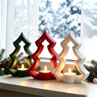 Support de sapin de Noël nordique en plastique imprimé en 3D, creux, écologique, rouge, vert, blanc, décoration de fenêtre, maison, salon, hiver