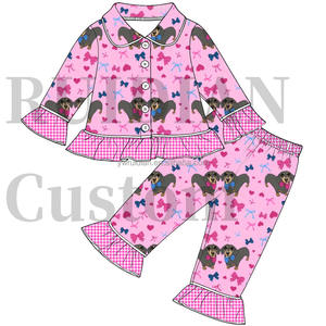 <span class=keywords><strong>Pijamas</strong></span> para <span class=keywords><strong>Niñas</strong></span> 2026, Personalizadas con Estampado de Corazón para el Dí<span class=keywords><strong>a</strong></span> de San Valentín, <span class=keywords><strong>Pijamas</strong></span> Infantiles con Estampado, Pantalones de Manga Larga con Volantes para <span class=keywords><strong>Niñas</strong></span>, Ropa de Dormir - Product Image 3