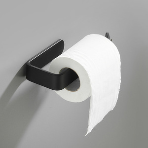 Tempat Gulungan Kertas <span class=keywords><strong>Toilet</strong></span>, Wadah Tisu <span class=keywords><strong>Toilet</strong></span> Aluminium Aloi Berperekat Hitam Tanpa Bor - Product Image 3