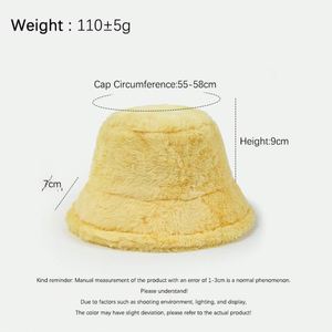 Women Girls Winter Plush <b>Hat</b> Solid Color Blank Fuzzy Warm Bucket Caps Faux Fur Fisherman <b>Hats</b> - Product Image 3