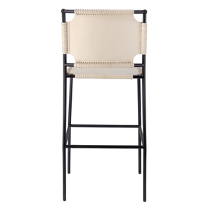 Asher Counter  Iron/Steel and Animal Hyde/Hide/<b>Leather</b> Durable High Bar <b>Stool</b> for Home Bar & Dining Room - Product Image 3
