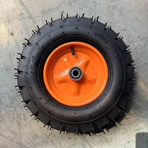 Nouvelle roue de brouette en caoutchouc robuste 4.00-8 2PR utilisée pour la construction de machines agricoles industrielles-métal en acier plastique - Product Image 2