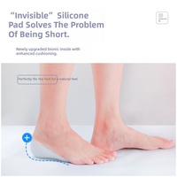 Demi-semelles en silicone invisibles pour augmenter la taille, antidérapantes, avec coussinets en gel pour le talon, coussinets rehausseurs souples pour hommes et femmes, soin des pieds