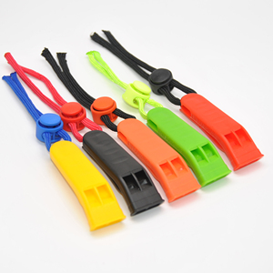 Supervivencia al aire libre Rescate en el agua Emergencia Seguridad Marina Silbato de plástico naranja con collar de cordón - Product Image 1