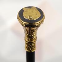 Canne de marche décorative en métal au design loup noir et doré, élégante canne de gentleman