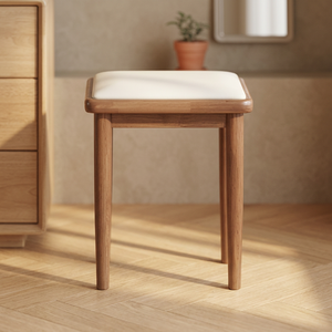 Modern Multi-purpose Wooden <b>Stool</b> with PU Leather Cushion Removable <b>Cover</b> Minimalist Living Room Furniture Home Decor - Product Image 1