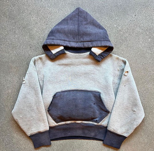 High Quality Men's Custom Streetwear Heavyweight Cotton Oversized <strong>Long</strong> Sleeve Distressed Vintage Pullover <strong>Hoodie</strong> - Product Image 1