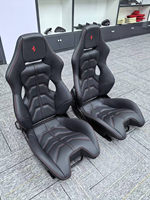 Sièges de voiture en fibre de carbone légers, sièges de piste en cuir rouge, sièges de voiture électriques entièrement automatiques pour Ferrari 458
