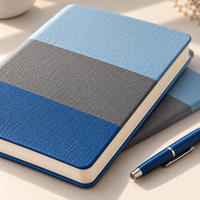 Carnet de notes moderne en cuir PU grainé à blocs de couleur, couverture rigide, personnalisable avec logo, idéal pour le bureau, la promotion, la vente en gros et les étudiants