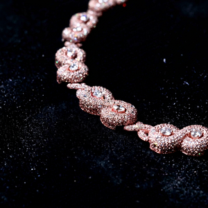 Luxury Women's S925 Moissanite <b>Statement</b> <b>Necklace</b> Round Brilliant Cut Flower Design Bezel Setting Wedding Jewelry - Product Image 1