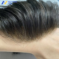 Sistema de Reemplazo Capilar Newtimes N6, Tupé de Cabello Humano para Hombre con Encaje Francés, Laterales y Parte Trasera de PU